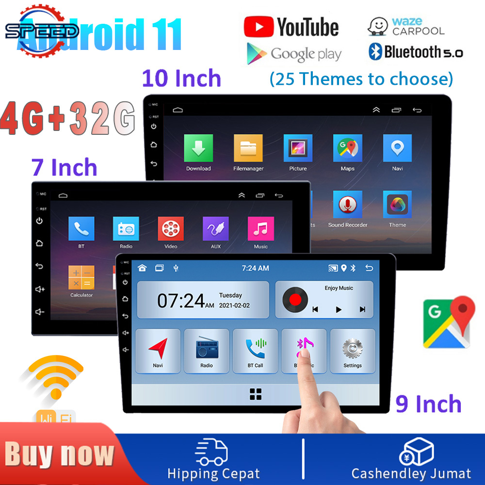 4GB+32GB 10/9/7 inch Universal Android Car Stereo Bluetooth/GPS/FM/Wifi