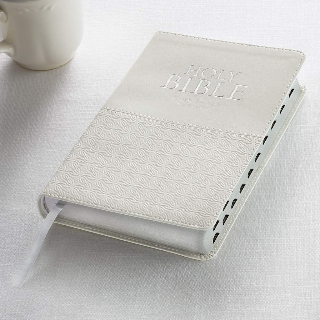 KJV021 - King James Version (KJV) White Faux Leather Deluxe Gift Bible ...