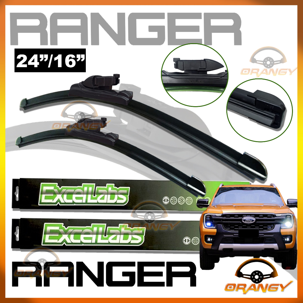 All Season Front Wiper Blades For Ford Ranger 2019-2023 - Pair 26 & 16 Inches By 2MPLASTIC