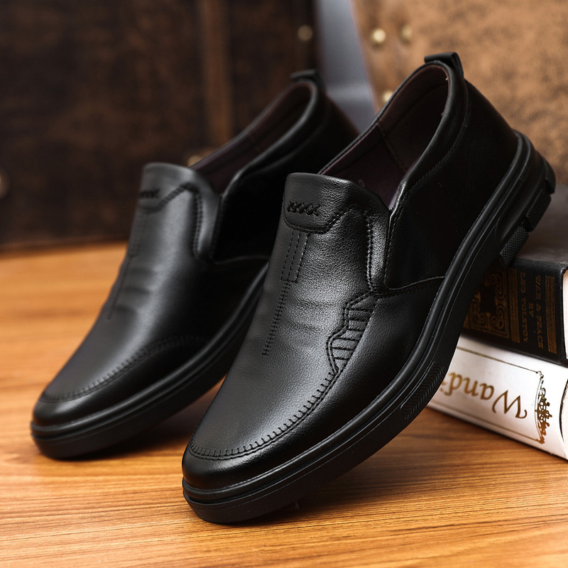 Men's Leather Shoes Business Formal Slip On Office Shoes Elegant Casual ...
