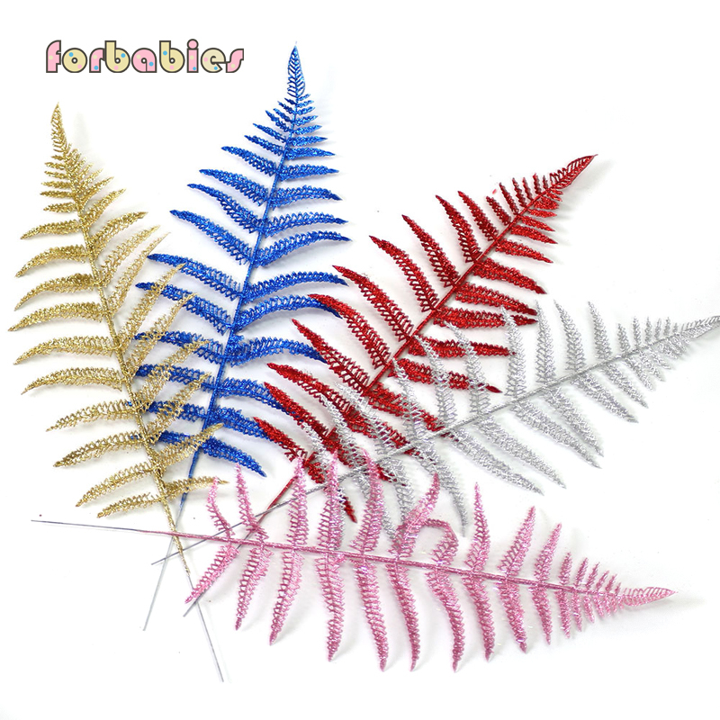 12pcs Christmas Tree Leaves Artificial Flower PACO Gold leaf Christmas