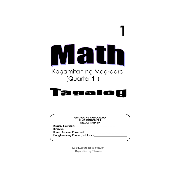 Grade 1 Math Learner's Material Tagalog from DepEd Tambayan Colored
