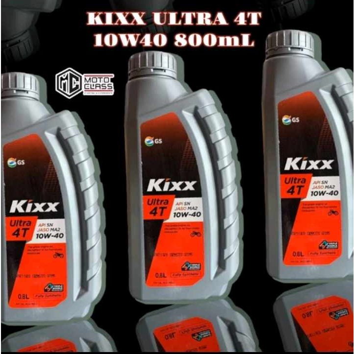 KIXX ULTRA 4T 10W-40 FULLY SYNTHETIC 0.8L 1L (104490, 104491) | Shopee ...