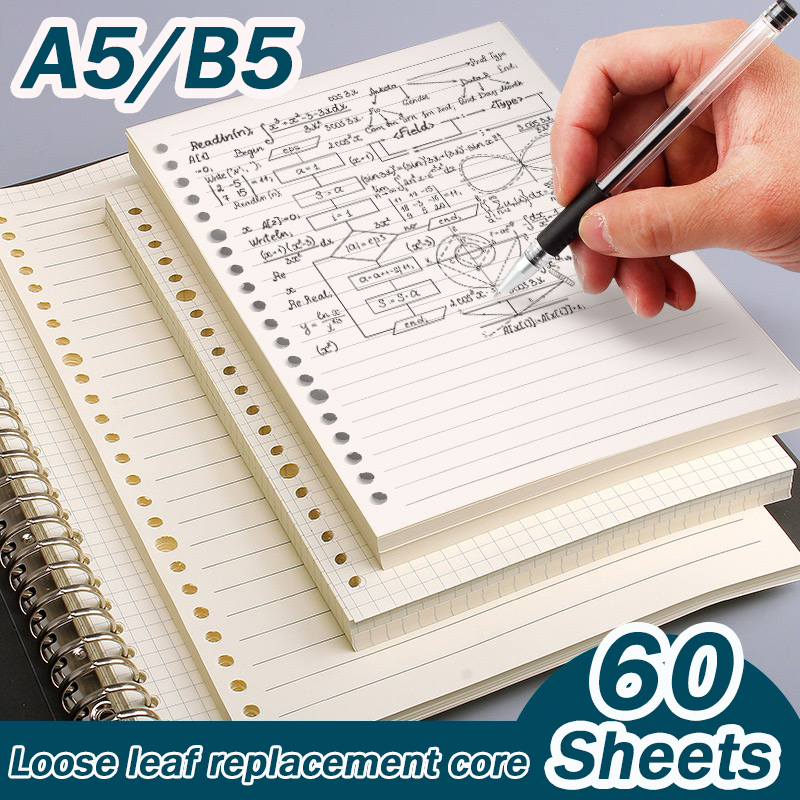 A5/B5 Binder Notebook 20/26 Holes Loose-Leaf Refillable Notebook 60 ...