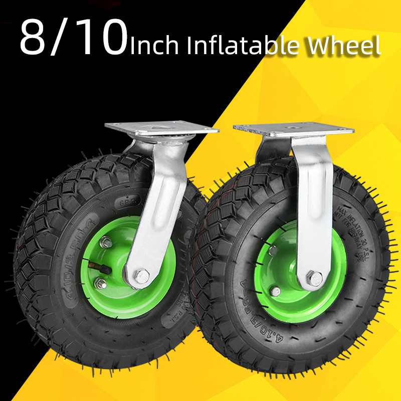 3504 Rubber Wheel Mute Caster Push Cart Wheel Trolley Heavy Duty