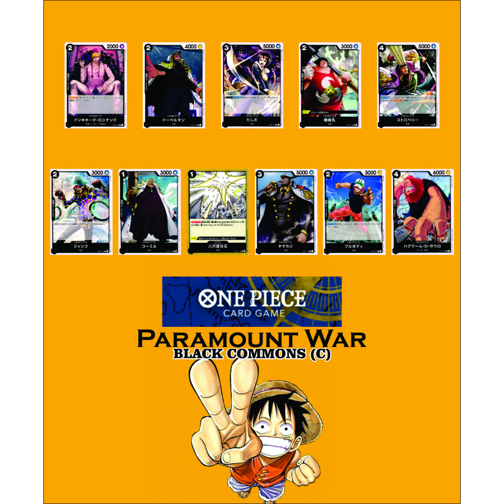 One Piece Card Game Paramount War Black (C) Shopee Philippines