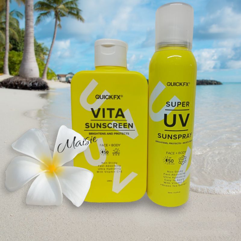 QuickFx Vita Sunscreen Brightens and Protect SPf50 200ml Shopee