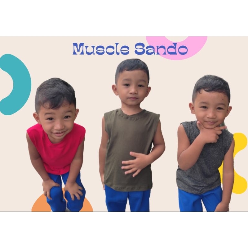 Dasco Plain Cute Muscle Sando Tees for Kids 1-13 years old