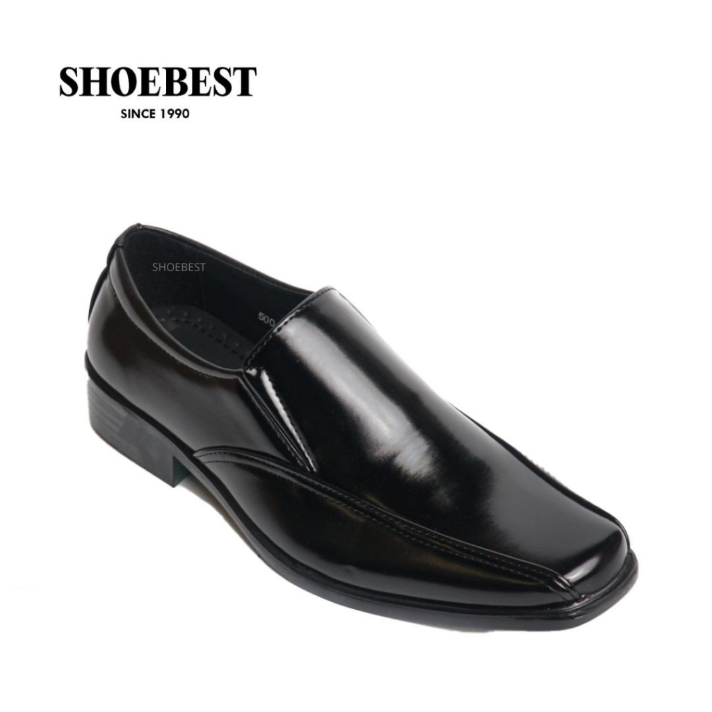 ShoeBest Black Leather Shoes For Men "Walker" 500-32 | Shopee Philippines