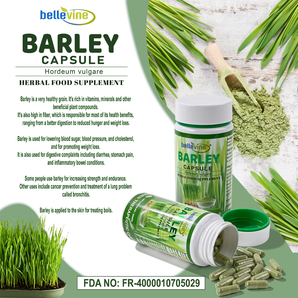 Bellevine Barley Herbal Organic Capsules 100 pieces | Shopee Philippines