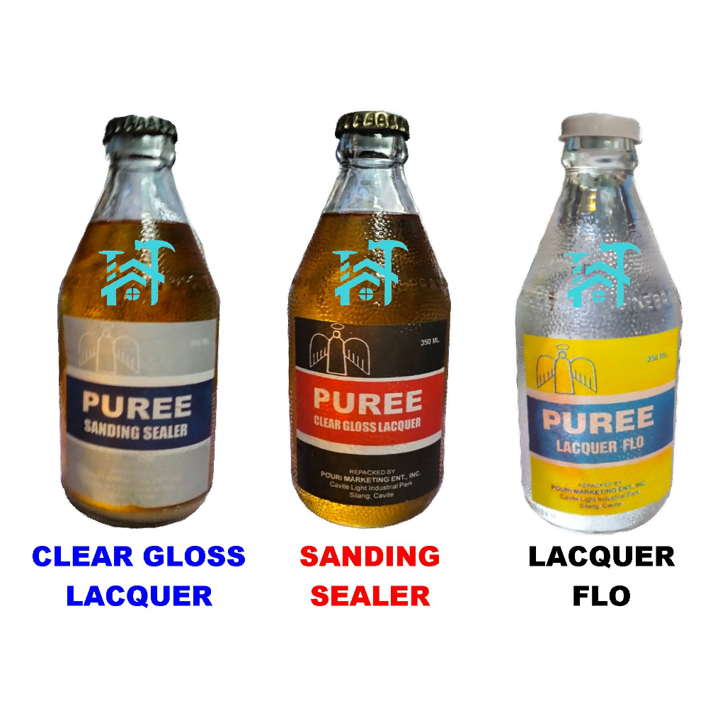SANDING SEALER BOTTLE CLEAR GLOSS LACQUER BOTTLE " LACQUER FLO BOTTLE