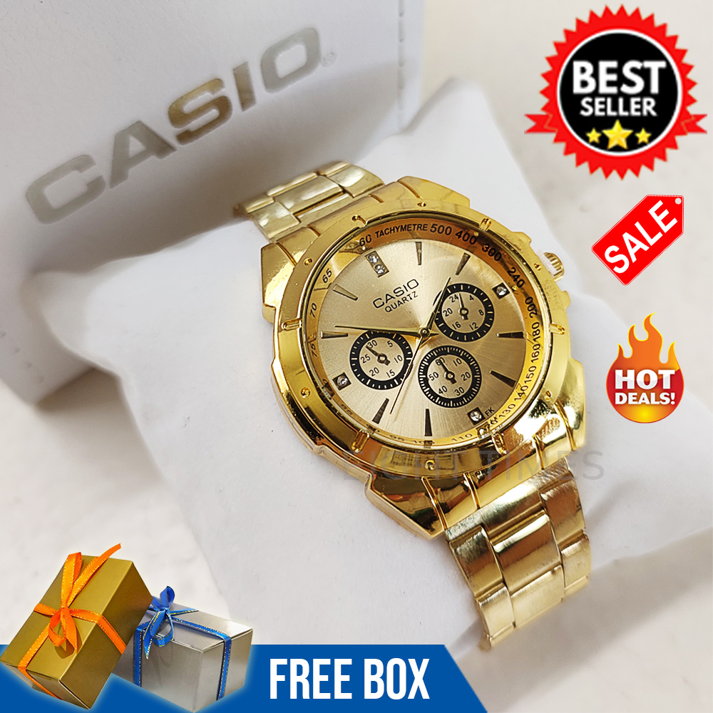 Casio quartz gold clearance