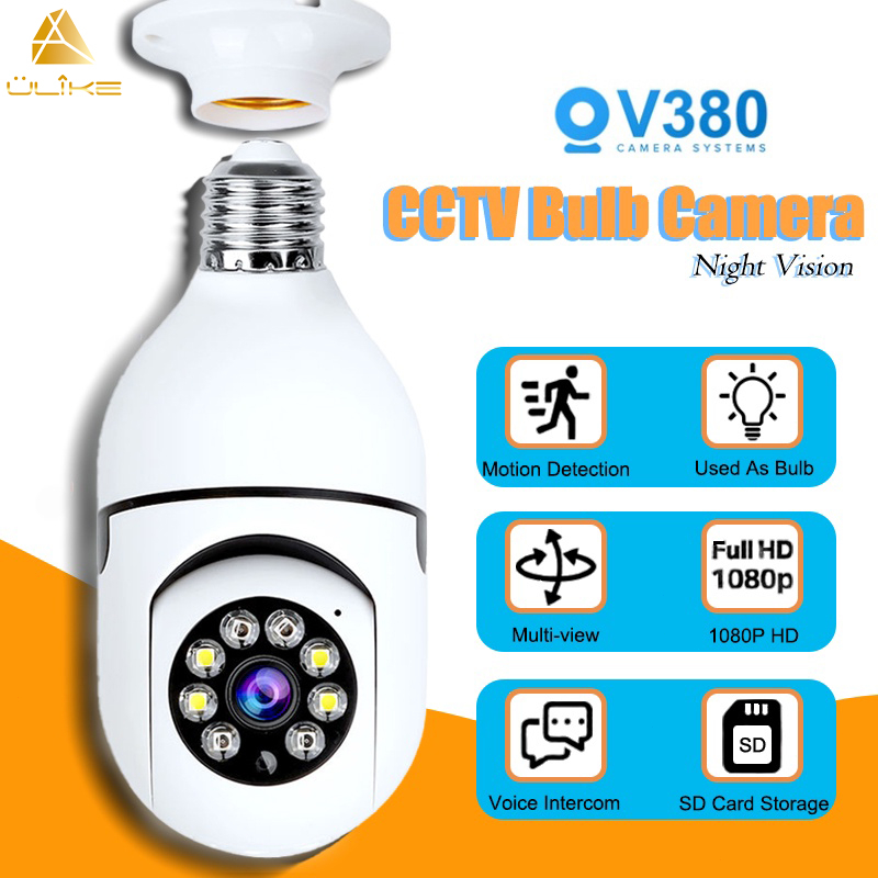 ULIKE V380 CCTV Bulb Camera Wifi Connect to Cellphon High Definition ...