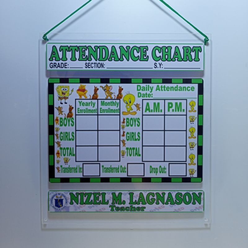 Attendance Chart Customize Name Acrylic Material | Shopee Philippines