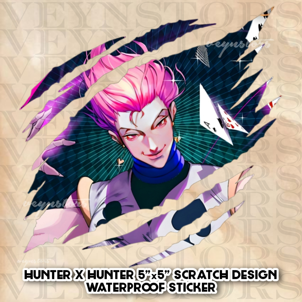 HUNTER X HUNTER HISOKA SCRATCH DESIGN WATERPROOF STICKER | Shopee ...
