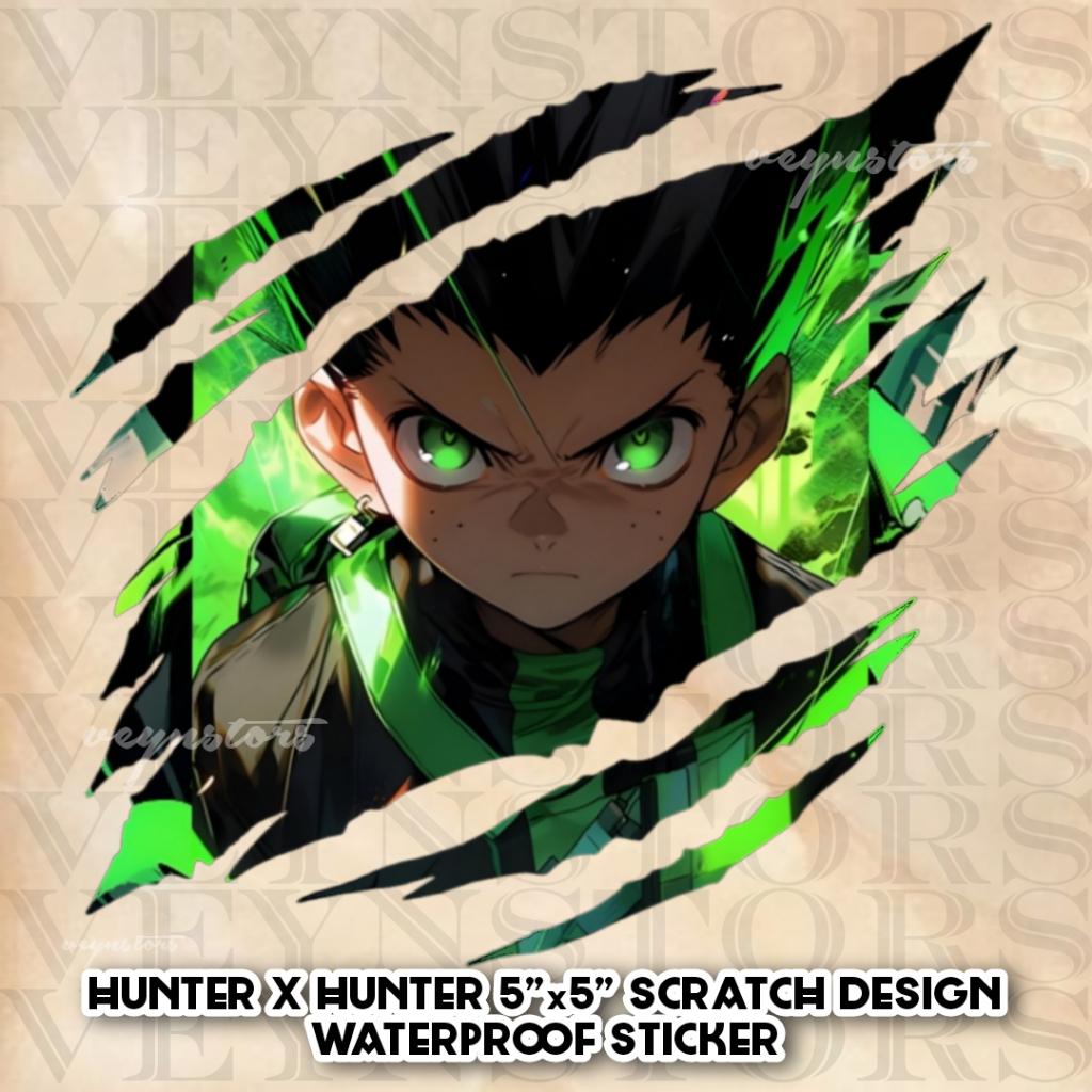 HUNTER X HUNTER GON FREECS SCRATCH DESIGN WATERPROOF STICKER | Shopee ...