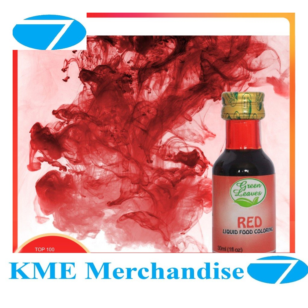 Green Leaves Concentrated Red Liquid Food Color 30ml | Shopee Philippines