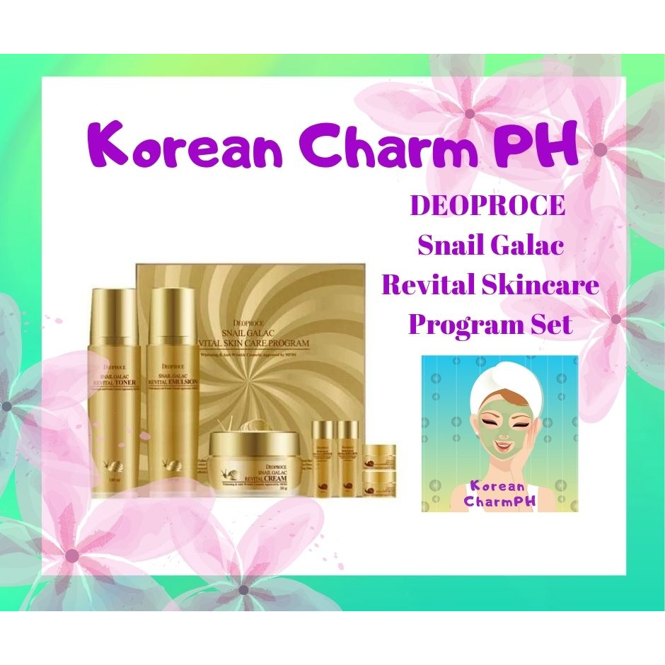 DEOPROCE Snail Galac Revital Skin Care Program Set | Shopee Philippines