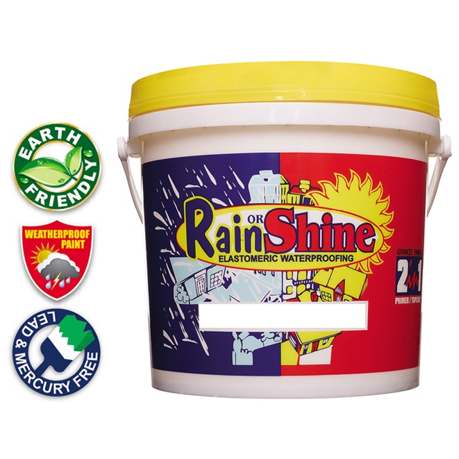 RAIN OR SHINE ELASTOMERIC PAINT 1 GALLON / 4 LITERS ALL COLORS WATER