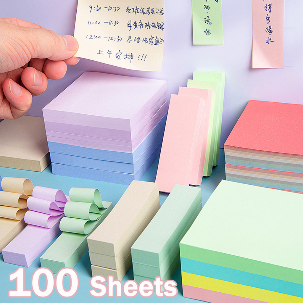 100 Sheets Morandi Color Sticky Note Colored Post-It Notes Memo Label ...