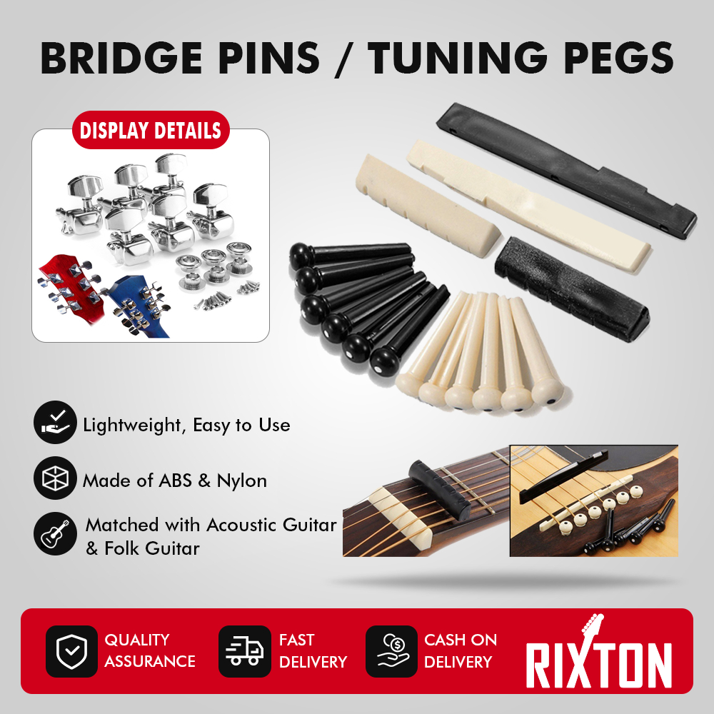 RIXTON Guitar Bone Bridge Pins +1 Saddle Nut 1Set6 / 3r3l Tuner for