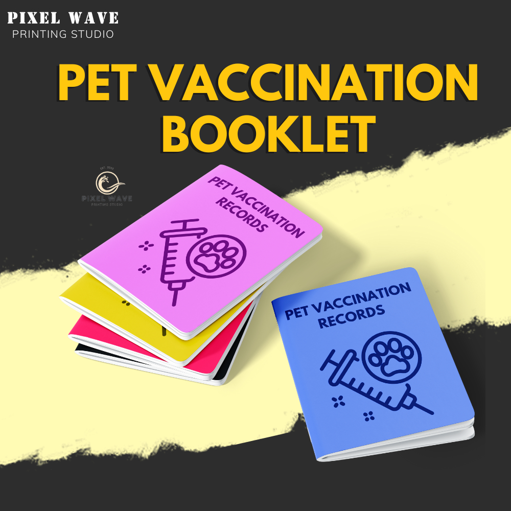 Pet health booklet, pet vet record booklet, pet vaccination booklet