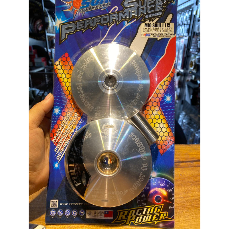 Sun racing pulley set with drive face and bushing for mio soul i 115 ...