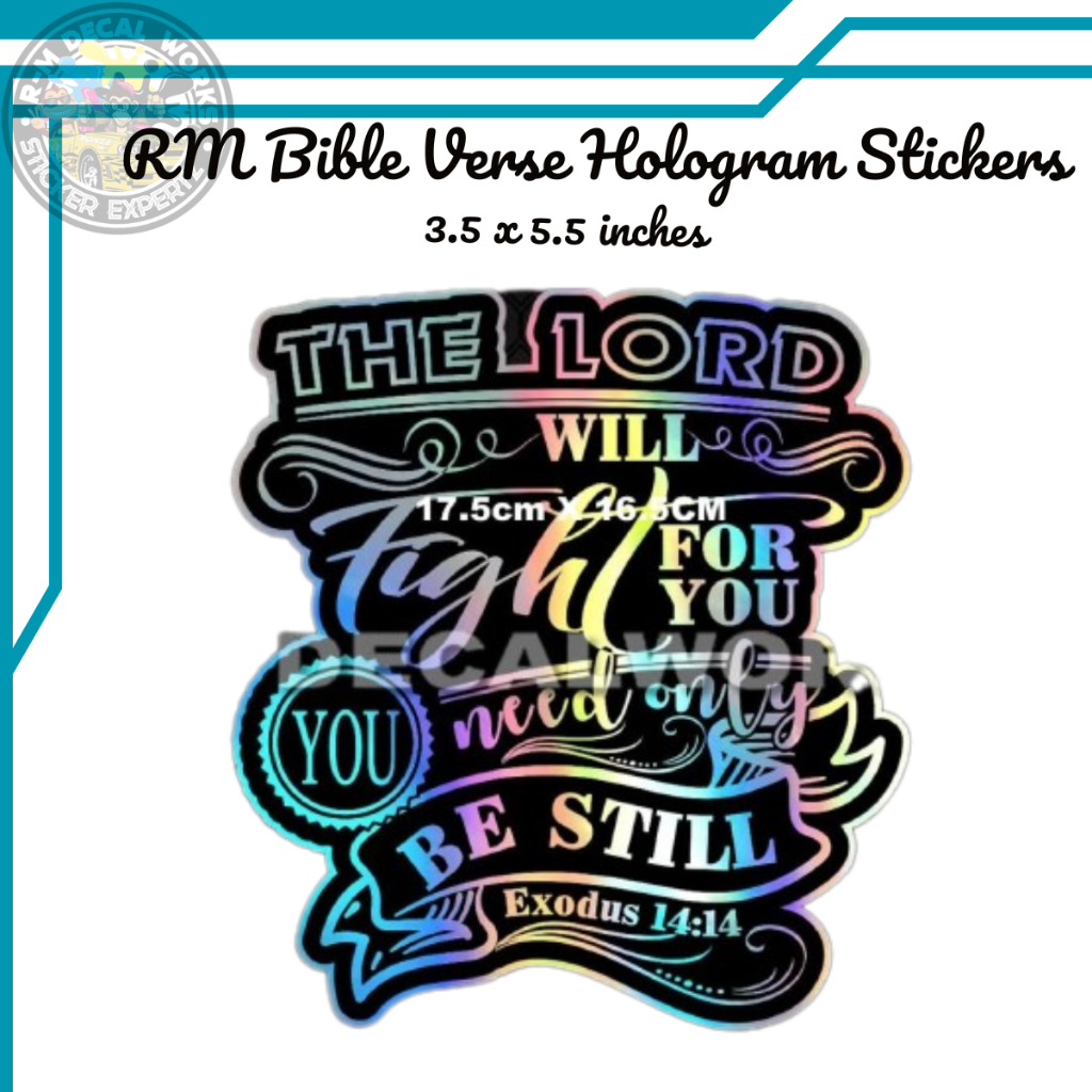 RM RELIGIOUS HOLOGRAM STICKER CAR MOTORCYCLE BIBLE VERSE DECAL