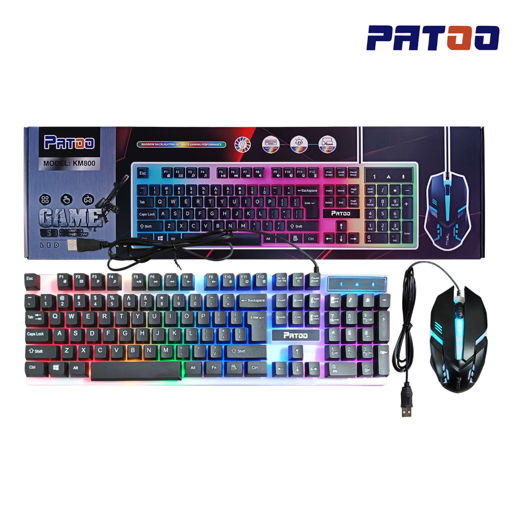 Patoo KM-800 LED Keyboard/mouse Bundle | Shopee Philippines