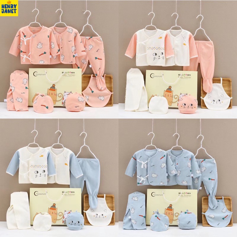 BELOVE 7pcs/set Organic Cotton Newborn Clothes Set Baby Clothes Gifts