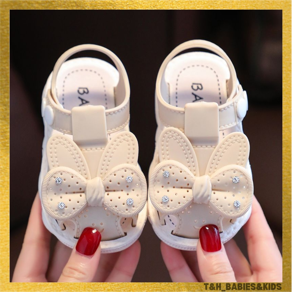 【TH.Baby】New Walking Shoes for Babies with Rabbit Bowknot Closed Toe ...