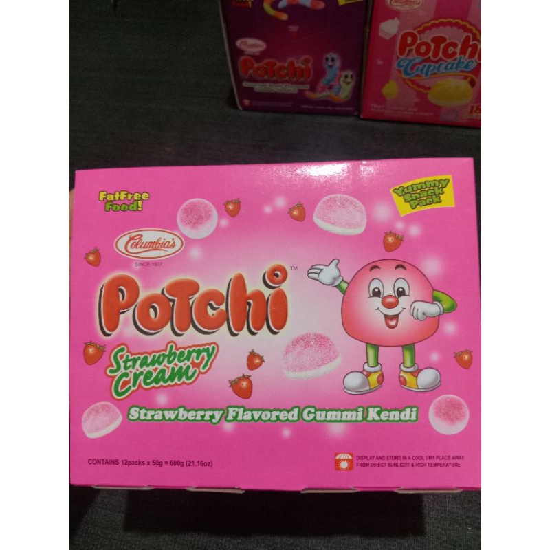 Potchi Strawberry Cream Yummy Snack Pack 12 packs x 50g = 600g | Shopee ...