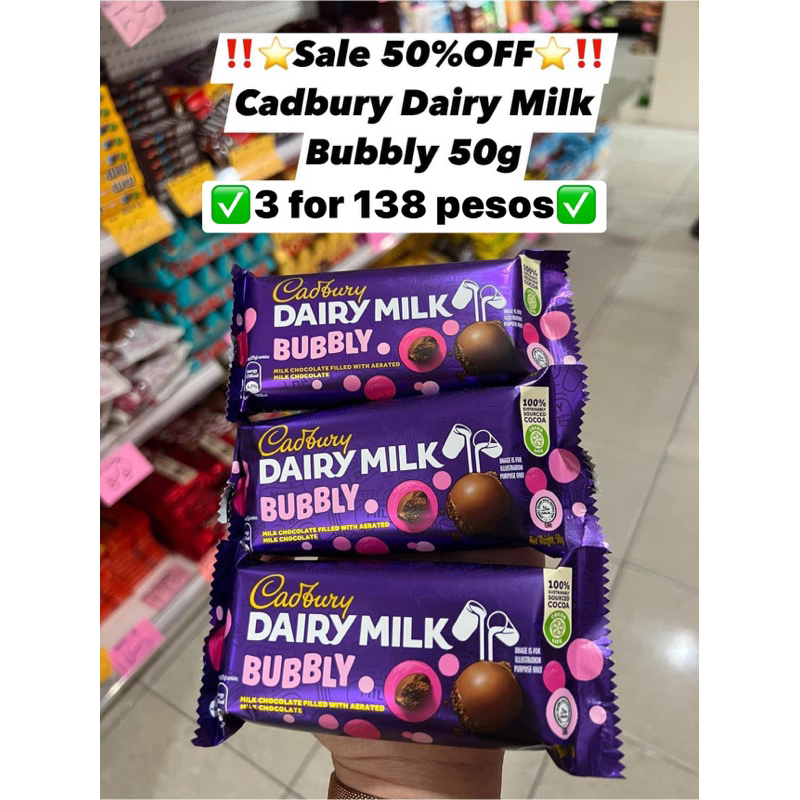 Cadbury Dairy Milk Bubbly 3 PCS 50g Shopee Philippines