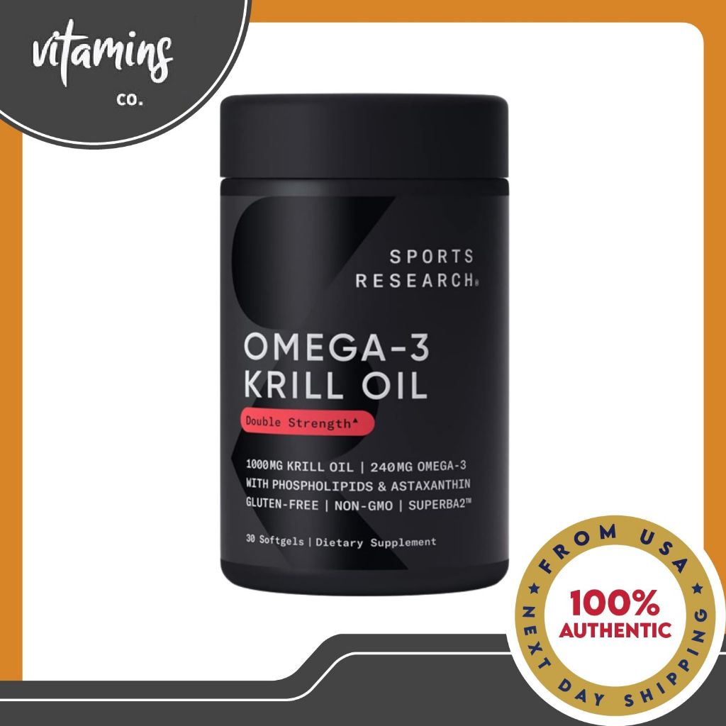 Sports Research Omega 3 Krill Oil Double Strength 1000mg (30 Softgels