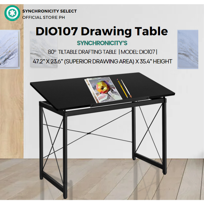 Drawing Table for Engineering or Architecture 80° Tiltable with Ledge ...