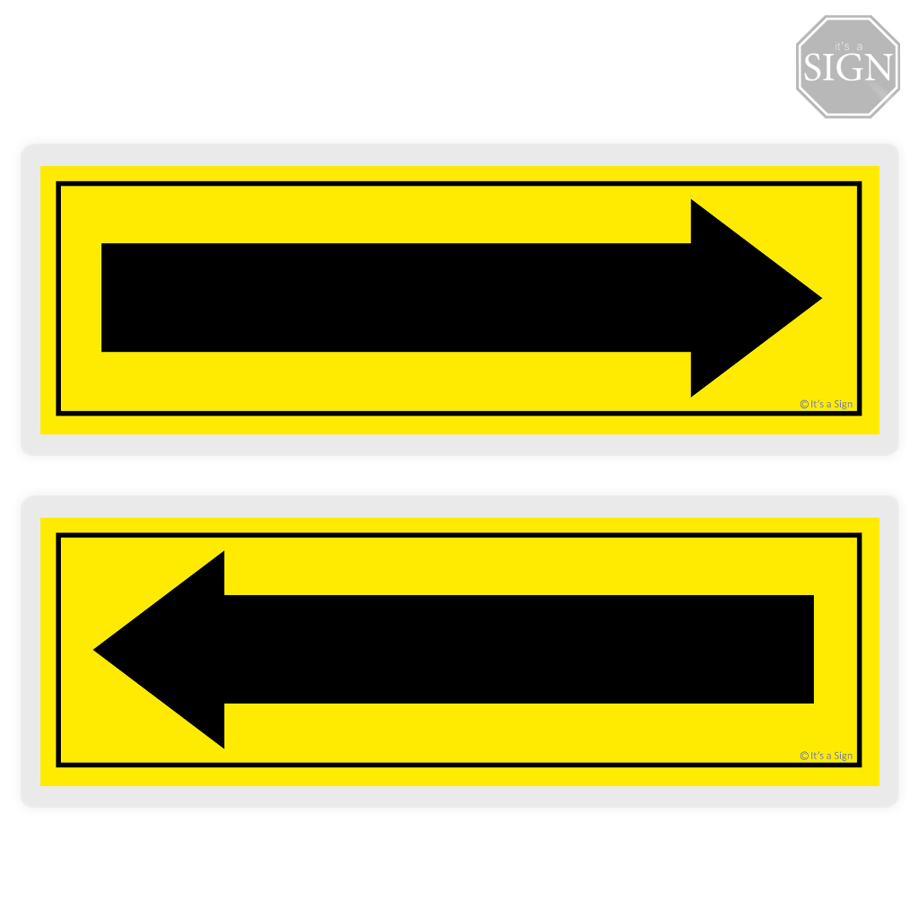 Arrow Left Right Direction Sign - Laminated Signage - 4 x 11 inches ...