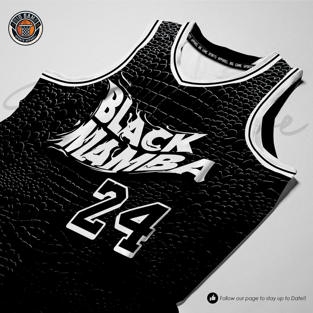 Sublimation Mamba Jersey Release 20 Kids Black Mamba Basketball