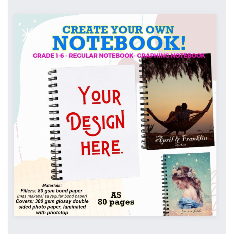 Customized Notebook-A5-Design your own notebook-80 pages | Shopee ...