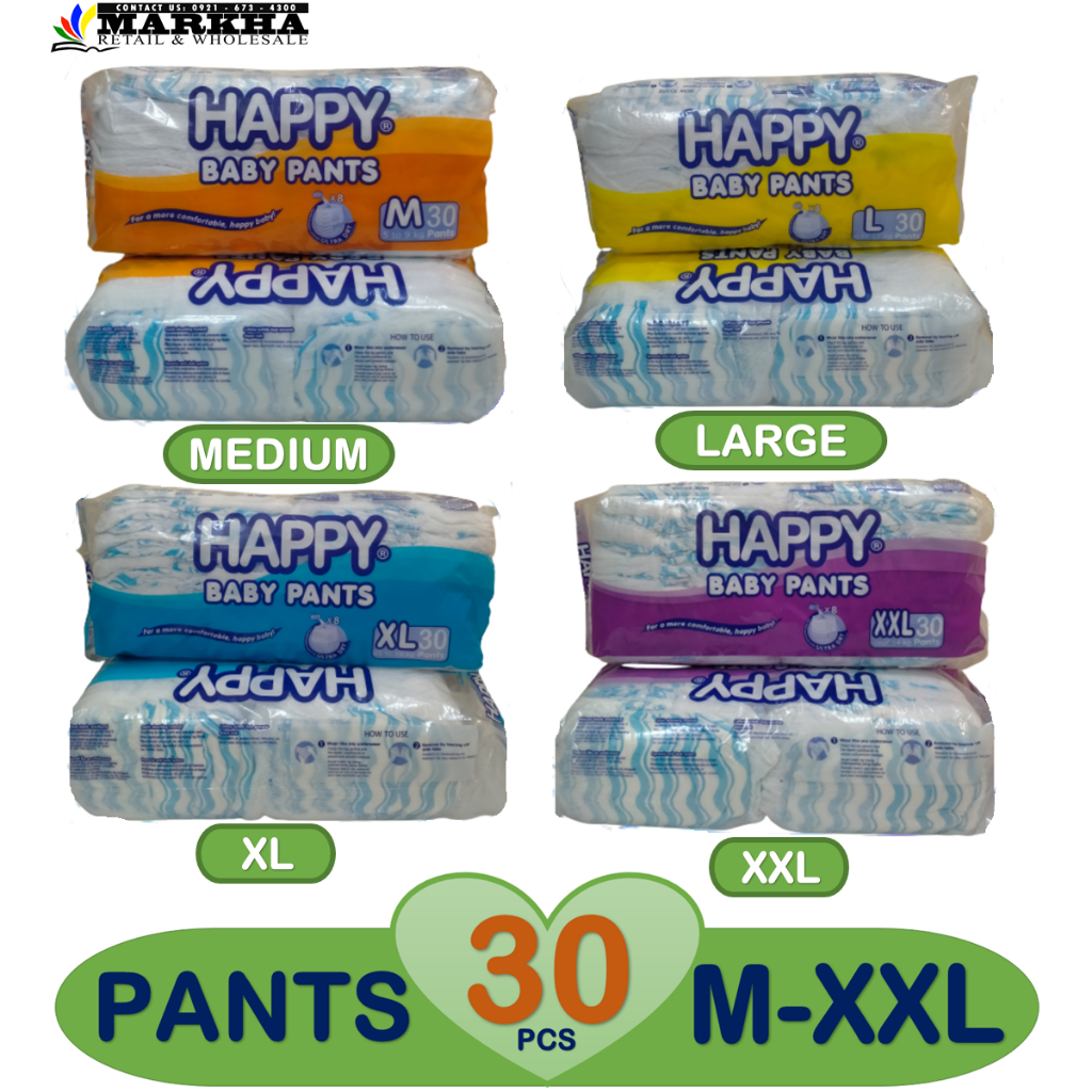 HAPPY BABY PANTS DIAPER x30pcs MEDIUM XXL)