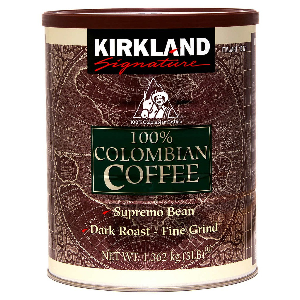 Kirkland Signature 100 Colombian Dark Roast Coffee Fine Grind, 1