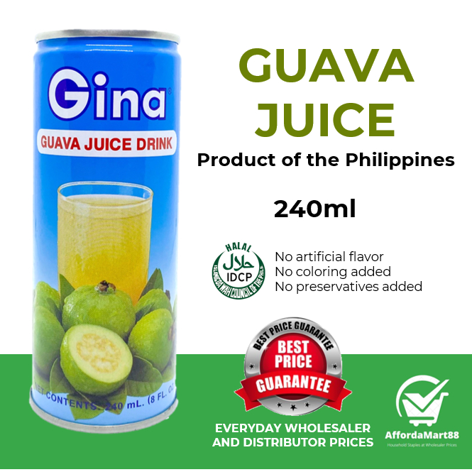 Gina Guava Juice Drink 240mL (1 Can) Shopee Philippines