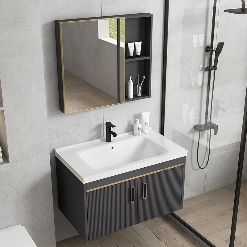 【60*40cm】Bathroom cabinet with mirror vanity cabinet bathroom Cabinet Set (Top & Bottom ...