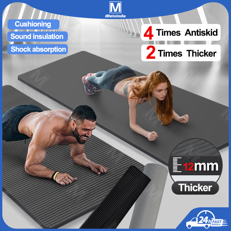 Thicker Fitness Mat 6-15mm Antiskid Yoga Mat Denoise Excercise Shock ...