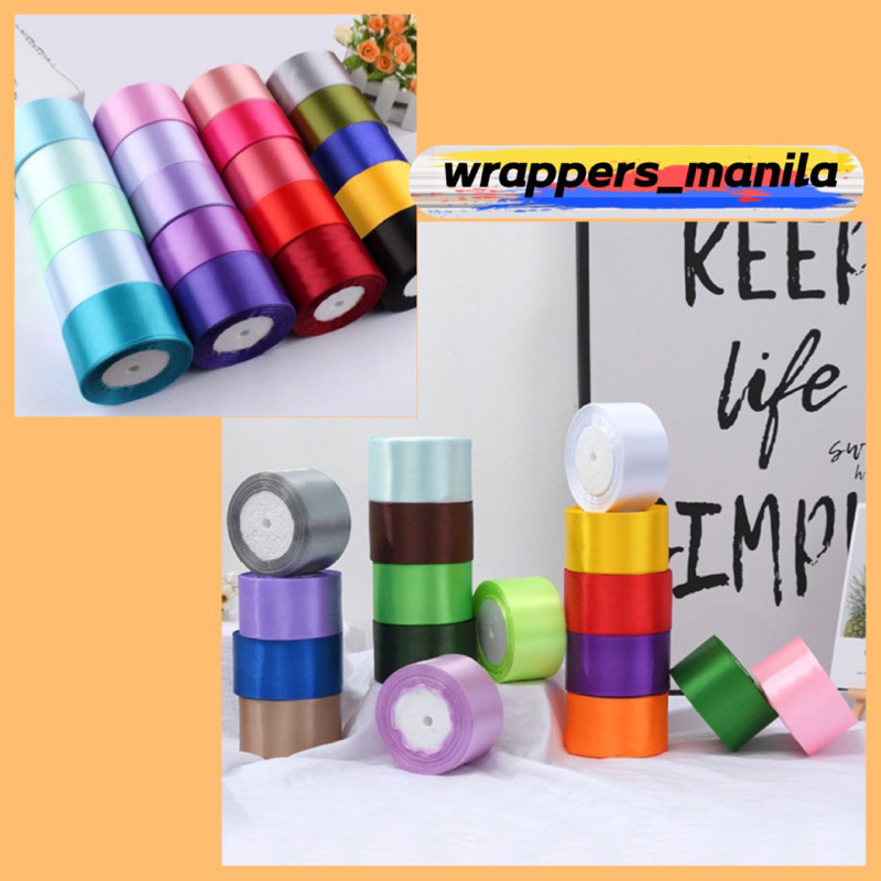 5cm Plain Satin Ribbon Gift Wrapping Bouquet Ribbon | Shopee Philippines