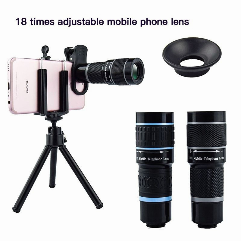 Universal 18X Optical Zoom Cellphone Telescope Lens Mobile Lens Kits With Tripod 18X Telephoto