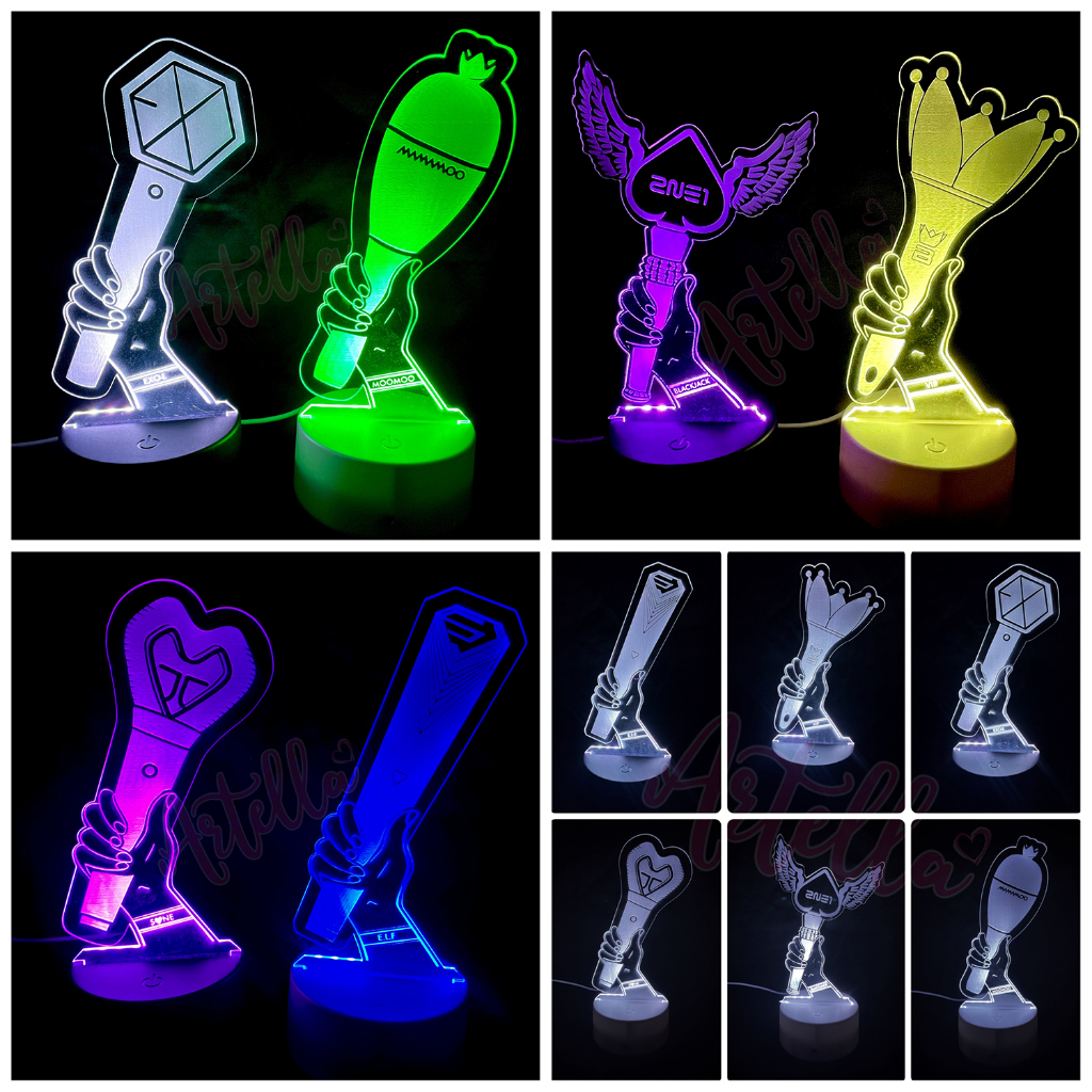 (Limited) 3D KPOP LIGHTSTICK ACRYLIC LAMP BASE (LEGEND GROUP) Shopee