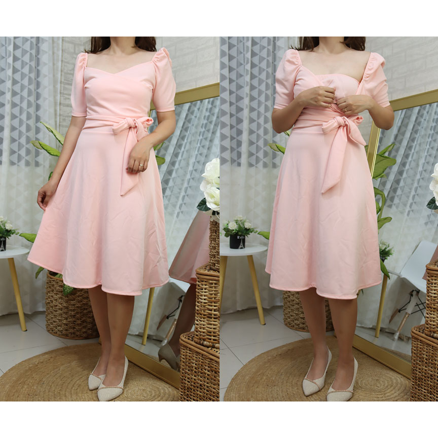 CELESTE NEOPRENE BREASTFEEDING NURSING FORMAL DRESS WITH SIZES | Shopee  Philippines