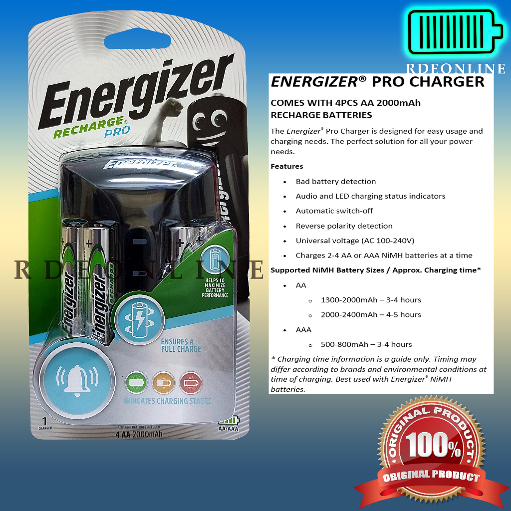 ENERGIZER RECHARGEABLE BATTERY CHARGER PRO (CHPRO) / MINI (CH2PC4