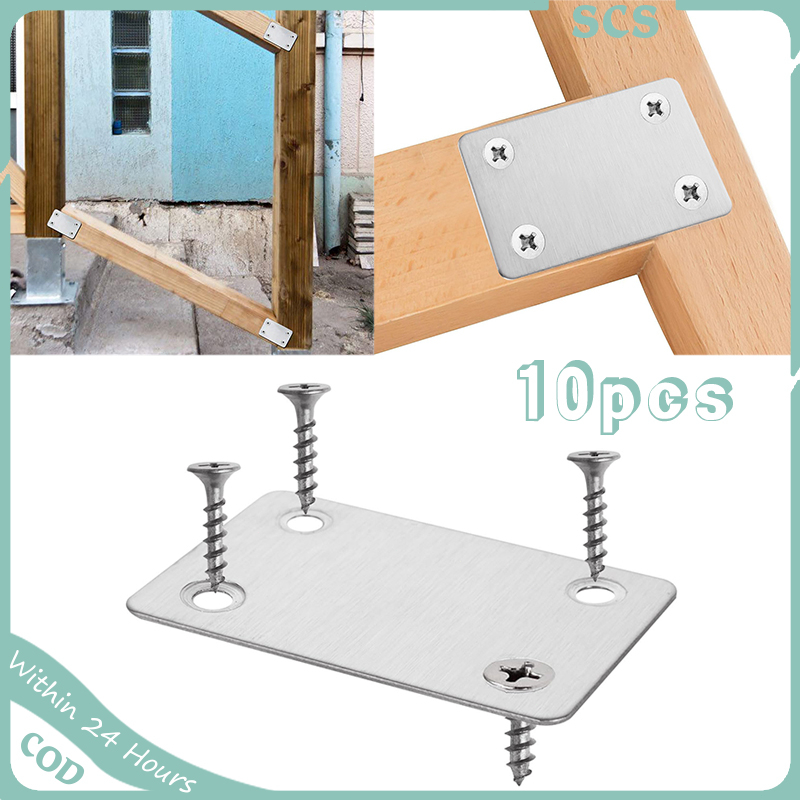 50-Pack Silver Flat Mending Plates,3.15inx1.6in Stainless Steel Flat