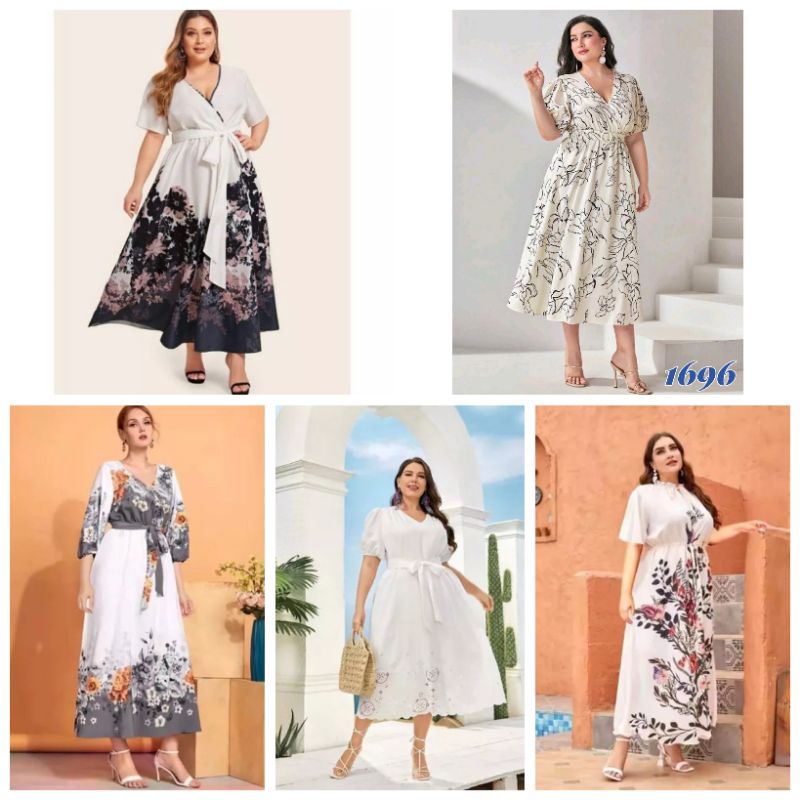 T797 / T02 / T1696 Casual Maxi White Plus size Dress (FIT TO XL